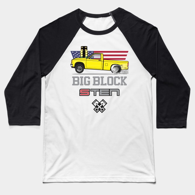 Big Block Yellow Baseball T-Shirt by JRCustoms44